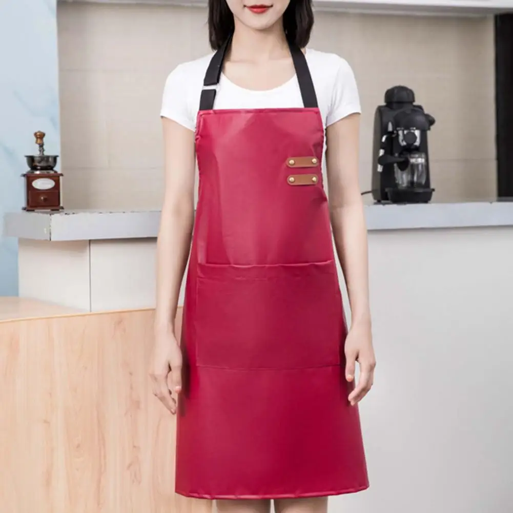 

Waterproof Apron Durable Waterproof Kitchen Chef Apron with Adjustable Neck Strap Front Pocket for Bbq Soft Faux Leather for Men