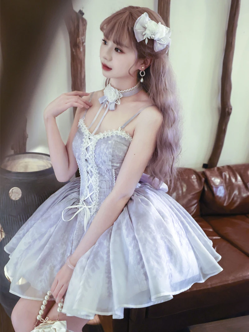 Lolita Wisteria Ballet Fishbone Sisters Bridesmaid Halter Corset Dress & Bolero Top by Alice Girl