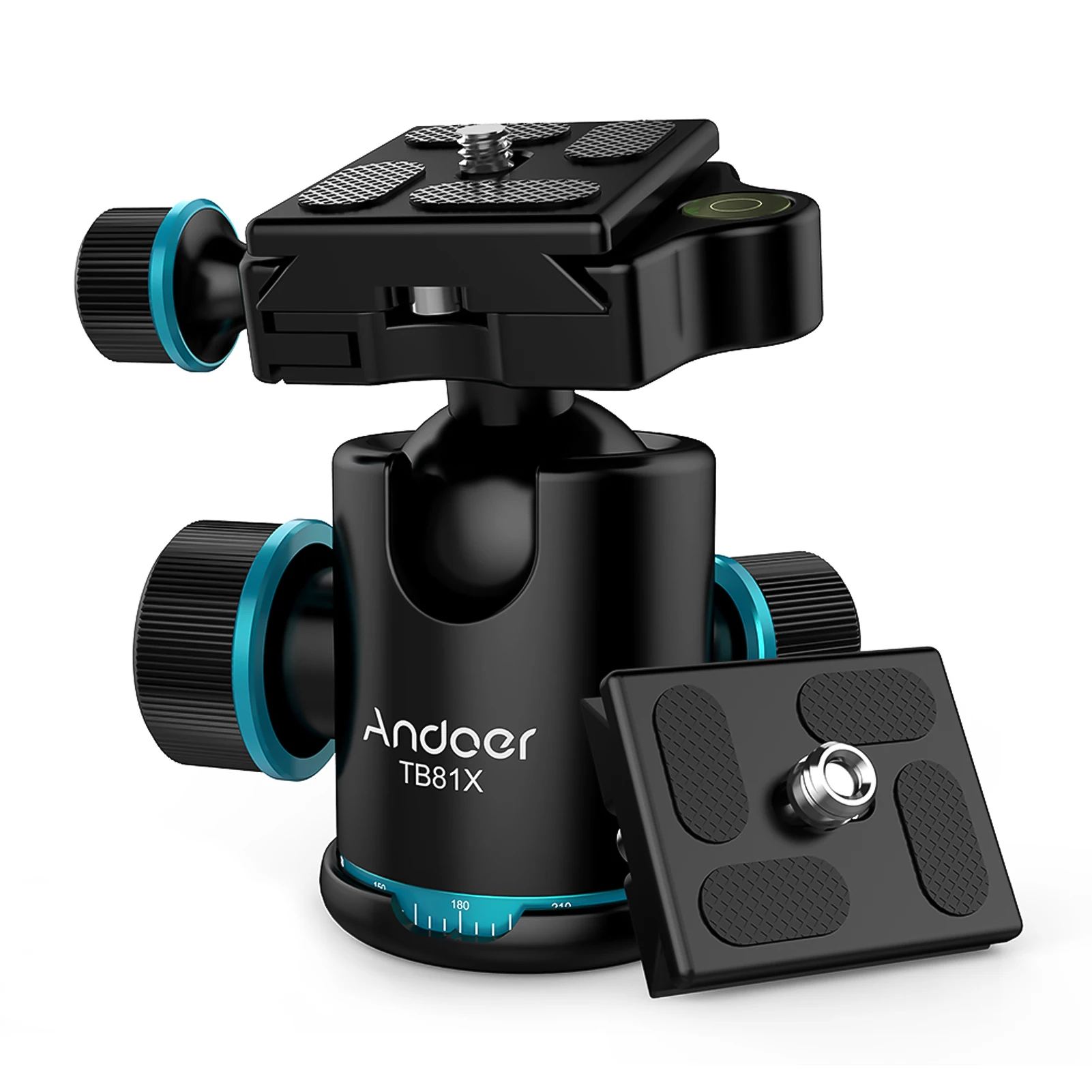 Tripod Ball Head Andoer TB81X 360&deg; Rotating Panoramic For Tripod Monopod Slider DSLR Camera With Adapters Max. Load 8KG