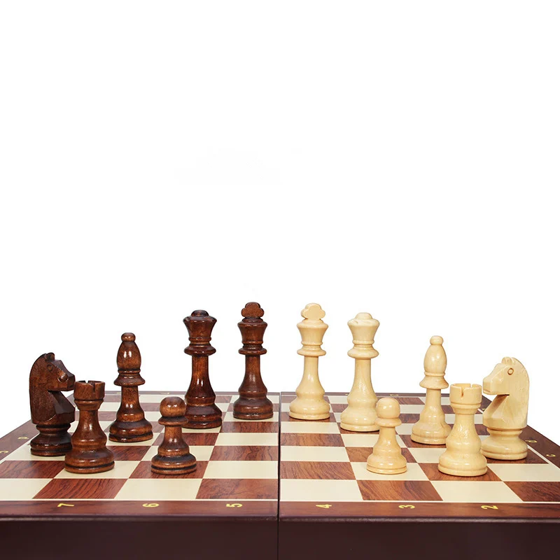Magnetic Chess Set Board Game Wooden Chess Foldable Chess Board Chess Pieces And Board Table Games Chess Puzzle Game Chess Pieces Solid Wood Chess Pieces Wooden Folding Board Game