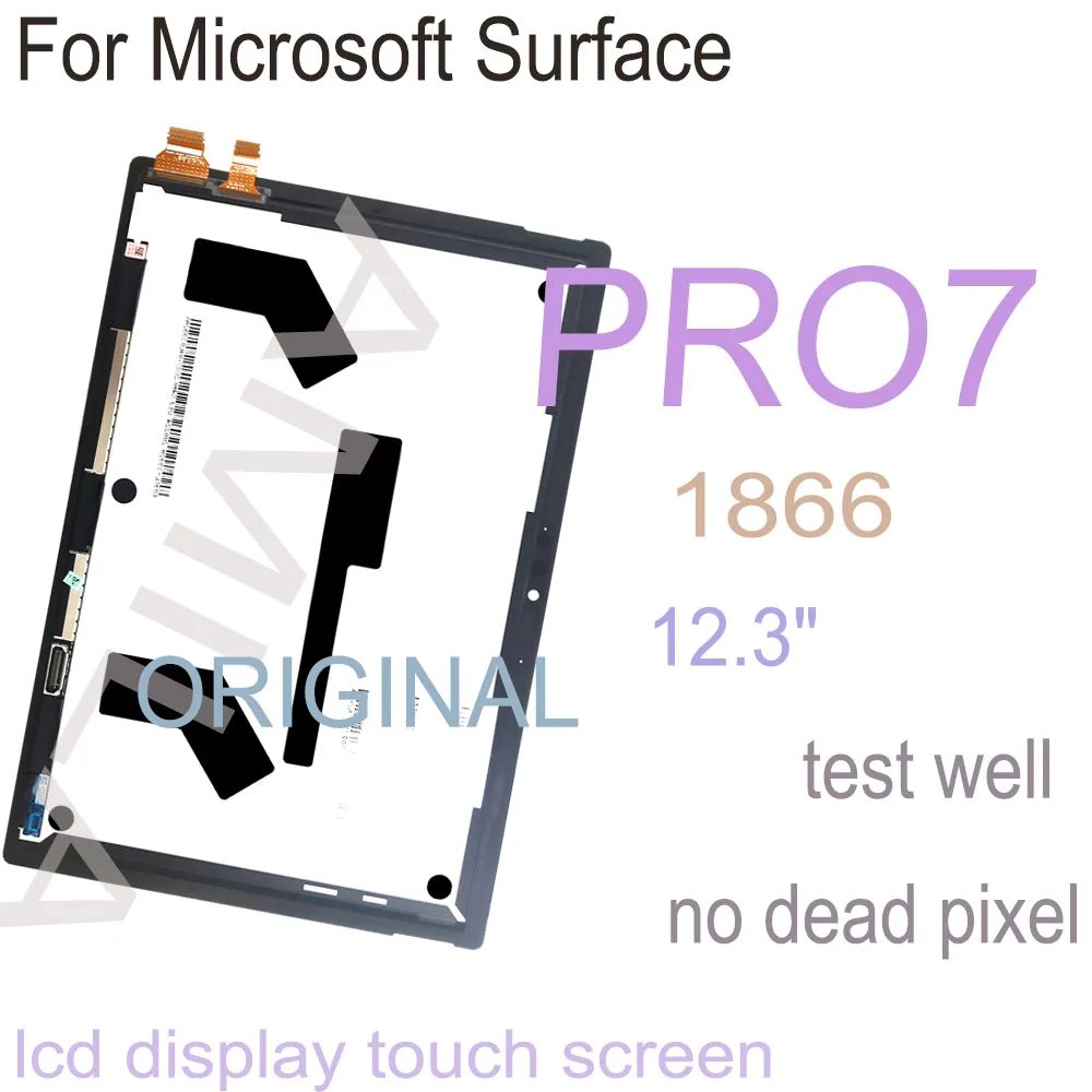 Testato Lcd Originale Al 12.3 Per Microsoft Surface Pro 7 1866 Display Lcd Touch Screen Digitizer Assembly Per Surface Pro 7 Pro7 Lcd