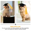 4 Pcs Pet Graduation Cap Bachelor Hat Mini Accessories for Dolls Caps Hamster Puppy 4