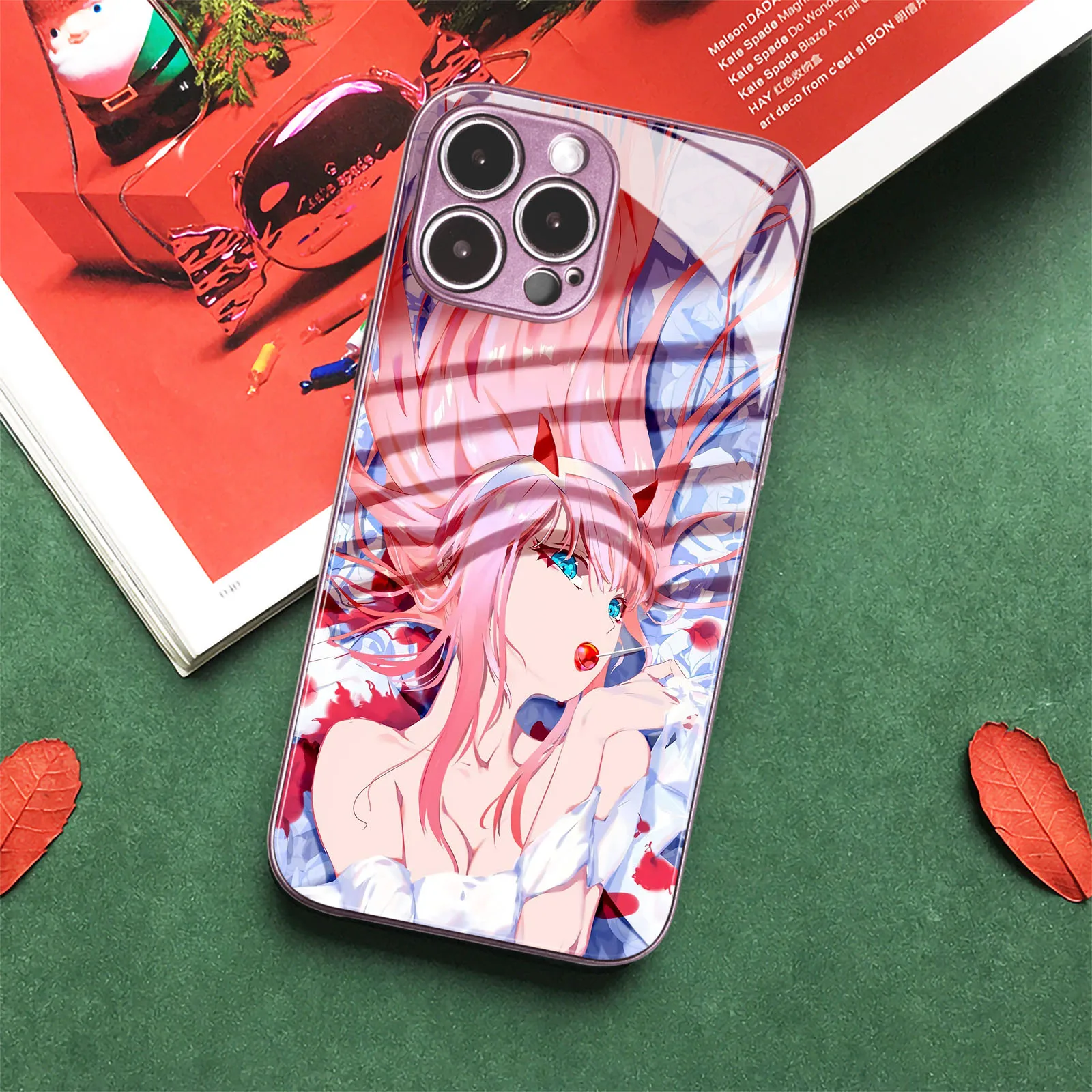 02 Franxx Anime Colors Manga Pink Tpu Custodia In Vetro Temperato Per Iphone 15 14 11 Pro Max 7 8 15 Plus 12 13 Mini Xr Xs