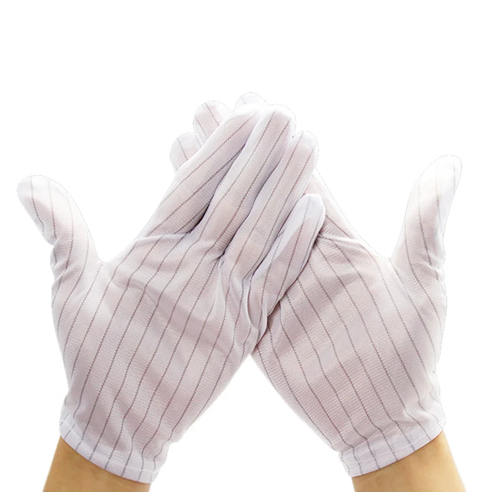 

10 Pair Work Work Work Gloves Stripe Workshop Five Fingers Anti-Static Protection Factory