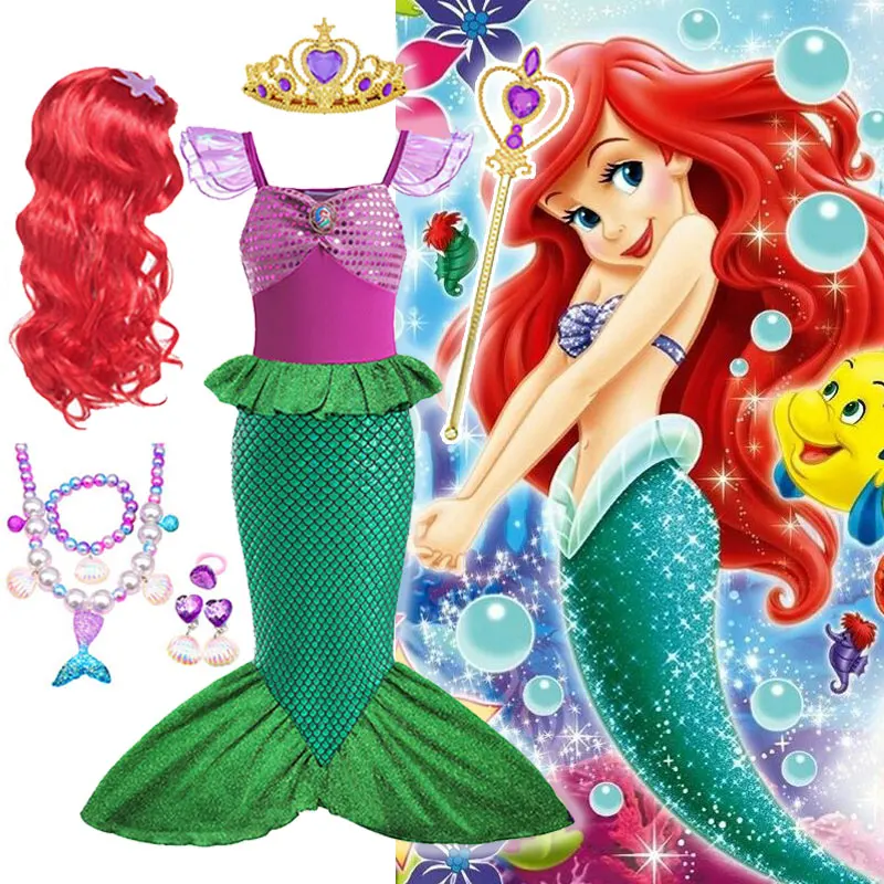 Детская пляжная одежда для девочек Disney, венок бикини, купальный ...