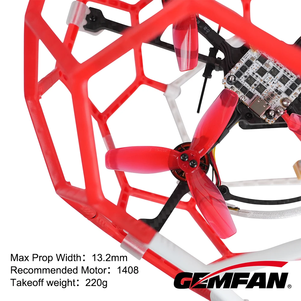 Gemfan 3029-3 Hélices 3 Pales PC pour Drone Soccer 76.2mm 2 Paires