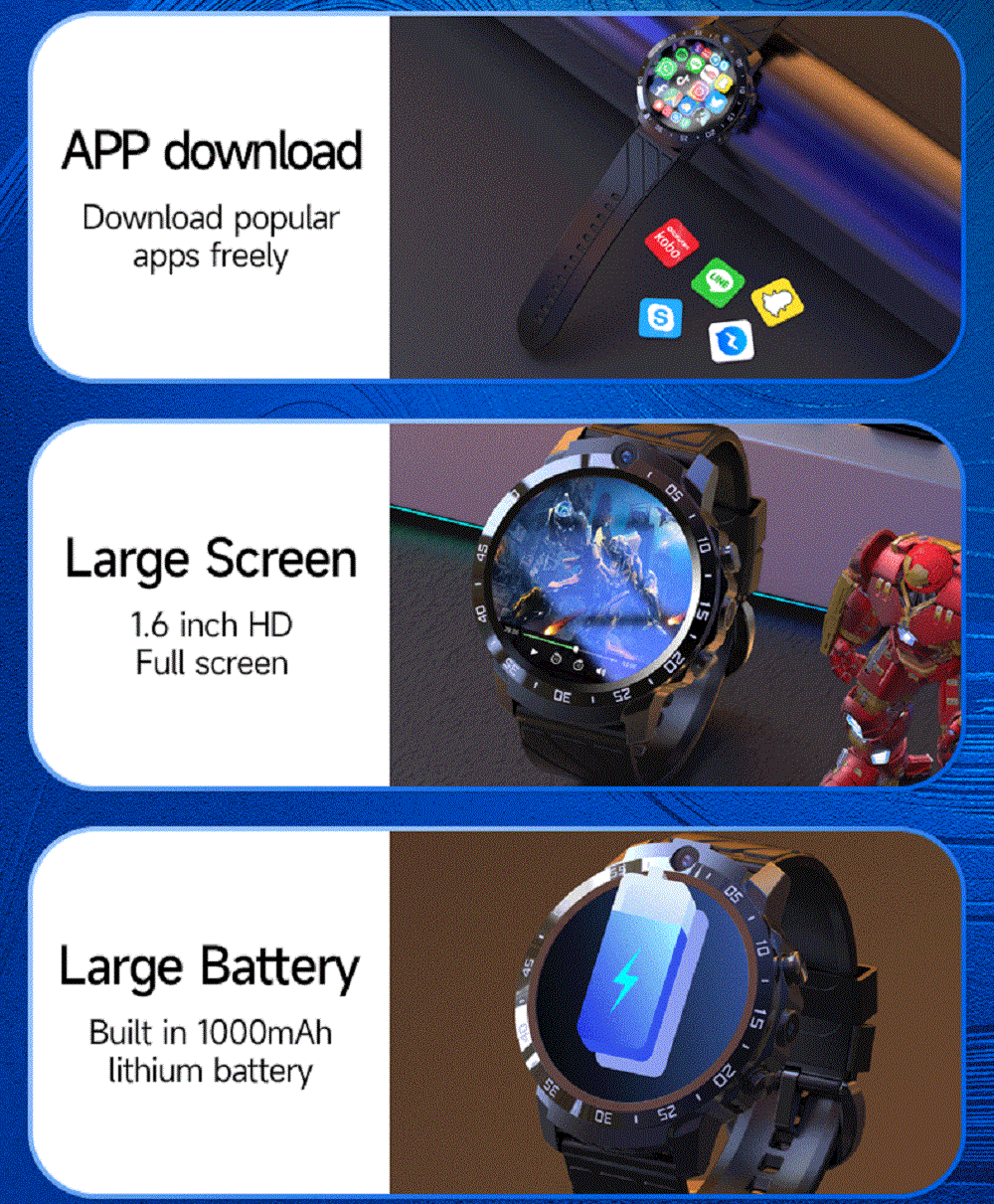 Mt27 Smart Watch Heren 4G Netwerk Voor Youtube 4G 128G Dual Camera Sim Card Bellen Gps 1000Mah Batterij App Installatie Smartwatch AliExpress