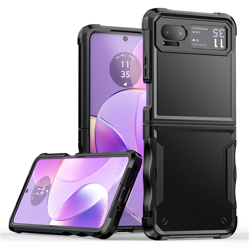 Custodia Per Telefono Antiurto Hybrid Rugged Armor Per Motorola Razr 40 6.9 Pollici Custodia Protettiva In Plastica Rigida Per Paraurti In Tpu Morbido