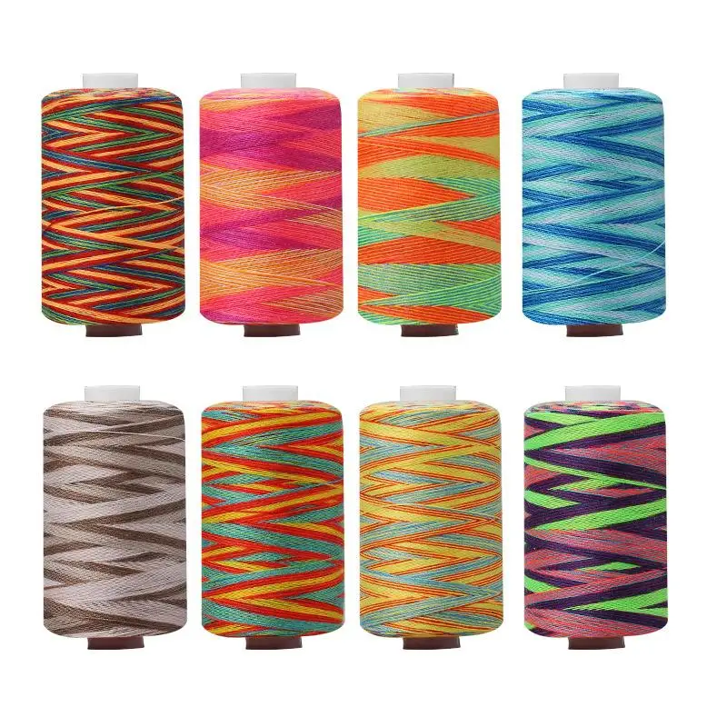 NewHighQualitySewingThread1000YardsRainbowLineGradientLine