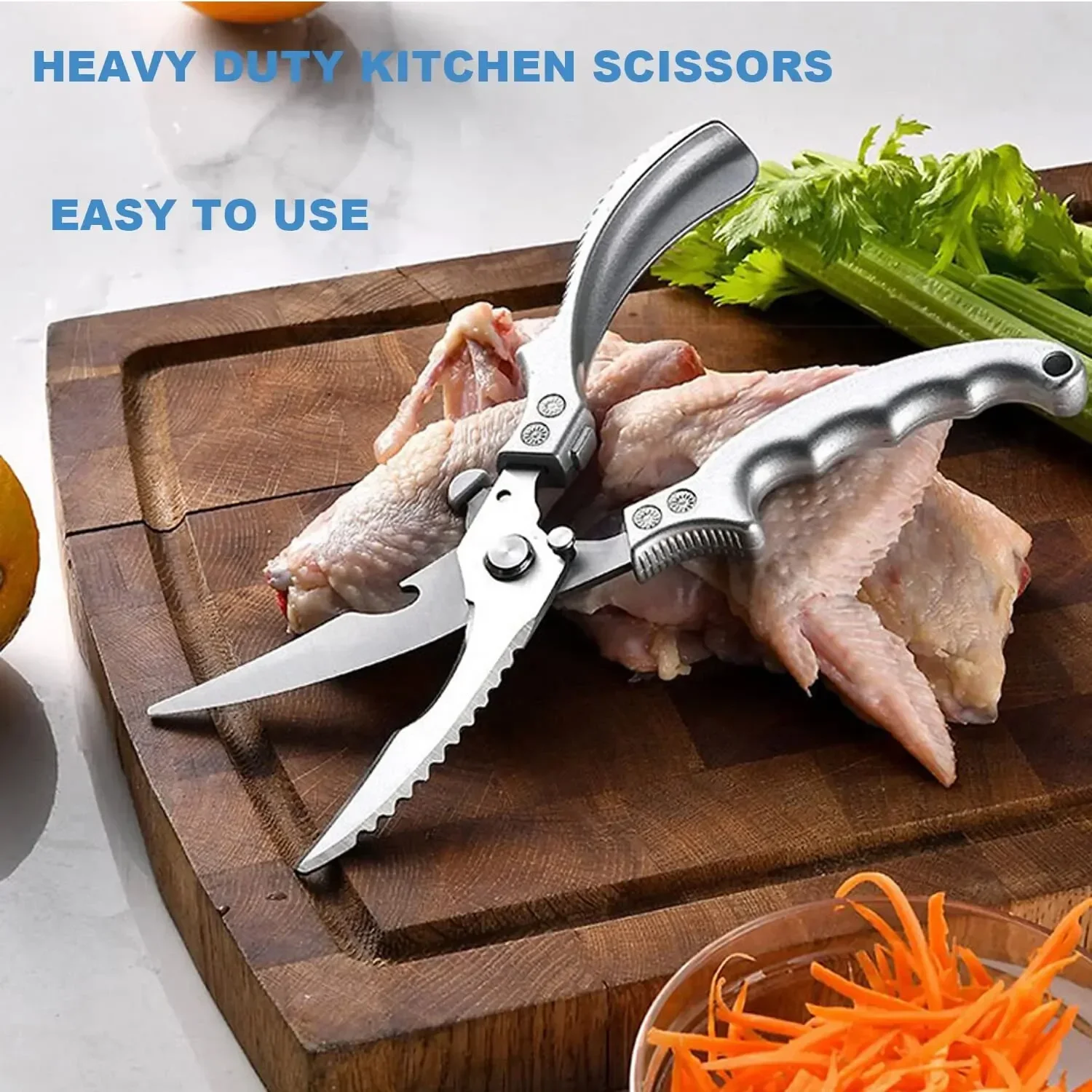Stainless Steel Kitchen Scissors Kitchen Accessories Duck Fish Scissors Scale Cleaning Chef Utensils Chicken Bone Scissors Tools