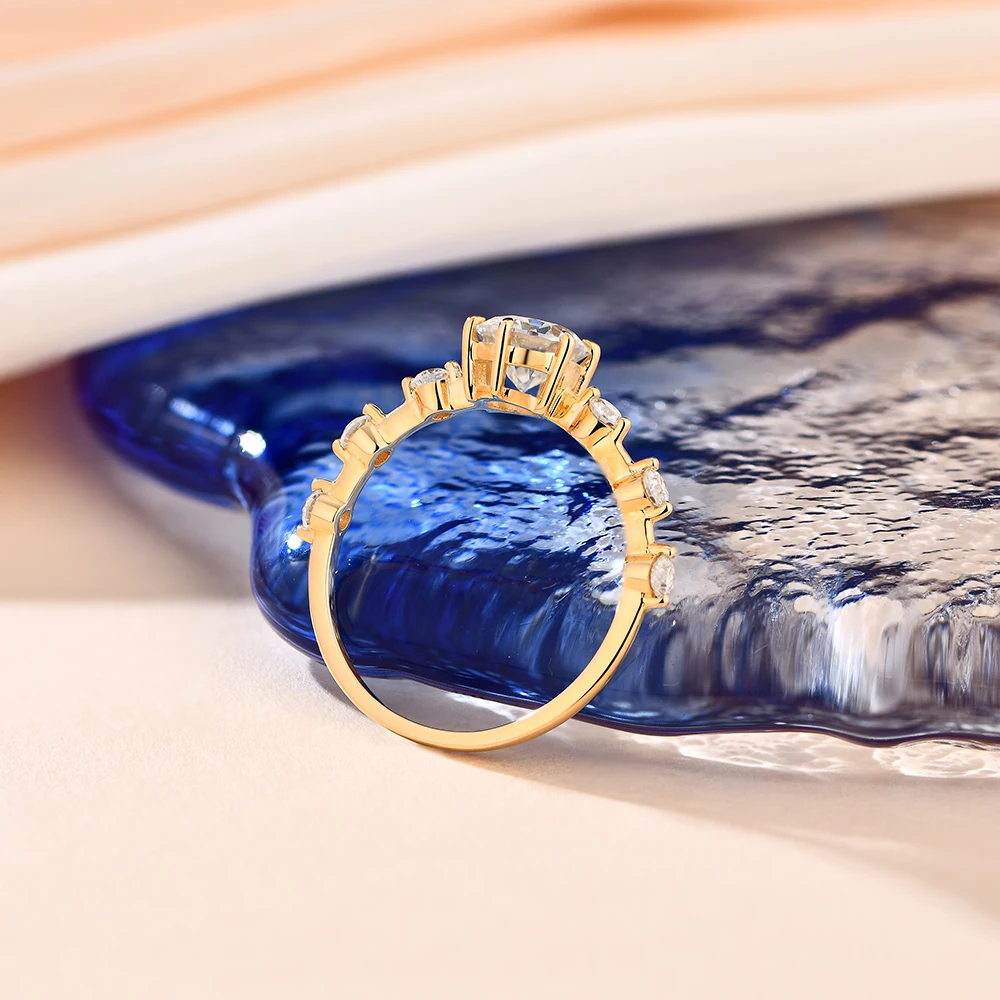 モアサナイト❤️10ct❤️AU750❤️11号⭐18金イエローゴールドリング モアサナイト❤️10ct❤️AU750❤️11号⭐18金イエローゴールド