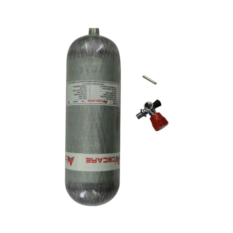 Acecare 9l Scuba 4500psi Lufttank Kohlefaser-Tauch flasche Hochdruck 300bar Ventil und Ablage station für Scba-Tauchen