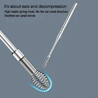 6pcs Stainless Steel Ear Wax Removal Tool Set Spiral Rotating EarPicking Spoon Ear Picker Spoon For Cleaning Collecting Ear Wax 2