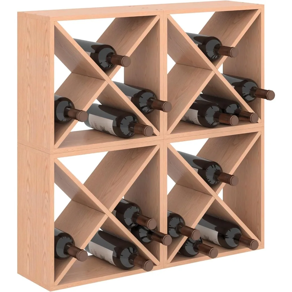 96 bottle wine rack countertop wine storage rack, independent home kitchen bar wooden storage wine rack