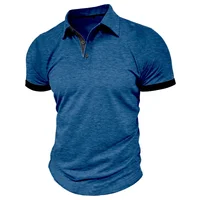 Polo d'été à manches courtes pour hommes, surdimensionné, couleur unie, t-shirts respirants, Streetwear, chemises d'activités sportives 5