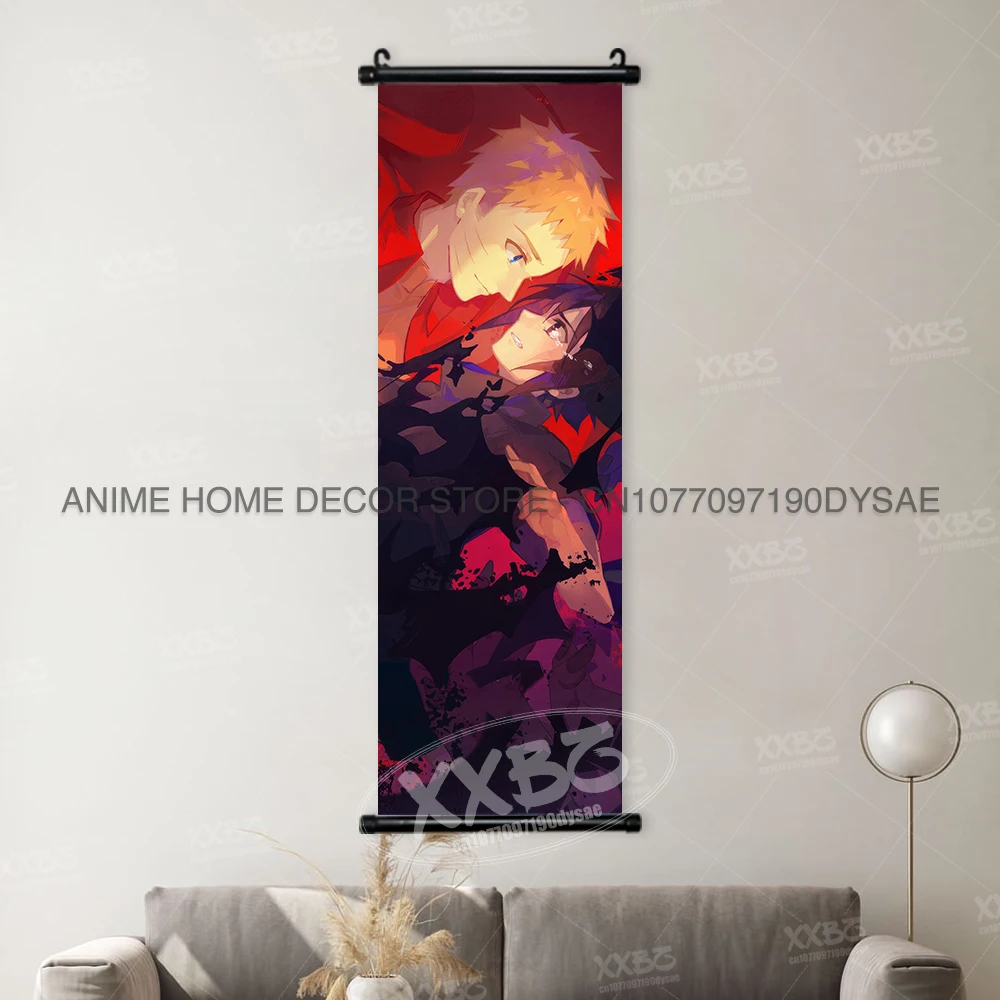 Japanese Style Naruto Wall Art: Rock Lee, Uchiha Sasuke & Obito Scroll Paintings