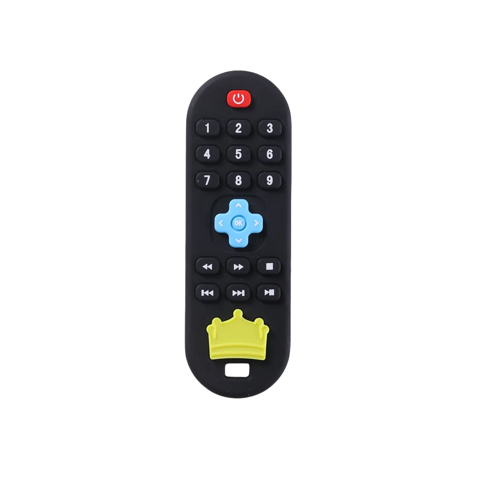 Baby Silicone Remote Control Toy Teether Baby Anti Hand Eating Teething Stick Children Toys Cartoon Soothing Bite Toys silicone teething toys
