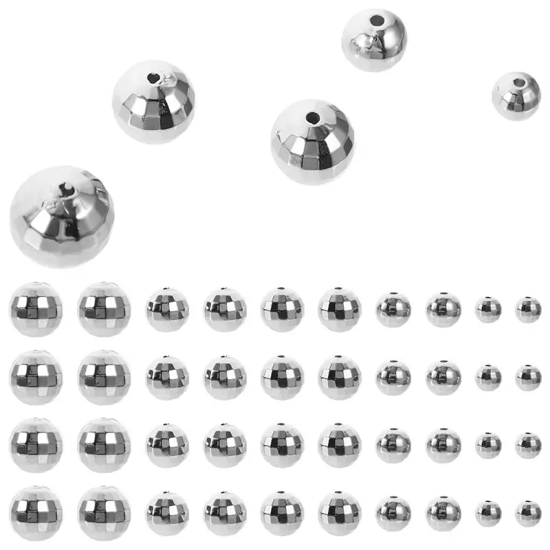 

200Pcs DIY Disco Ball Jewelry Beads Acrylic Beads Hole Beads Diy Handmade Crafts Making Beads 4 SIZES