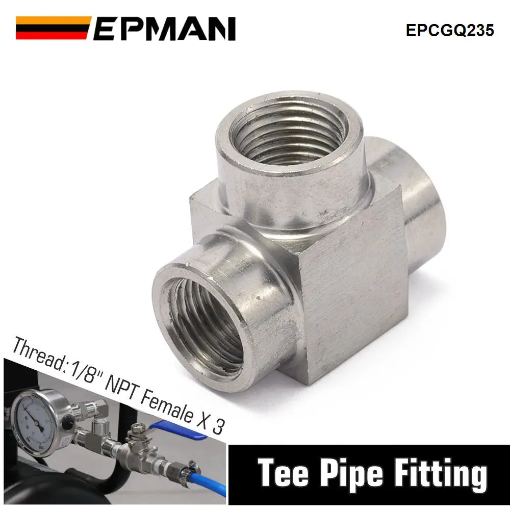 EPMAN 1/8 NPT Female Pipe T Tee Fitting 3 Way SS304 Fitting For Fluid  Transfer, Vacuum Line, Fuel Pump, Oil Cooler etc. EPCGQ235 - AliExpress