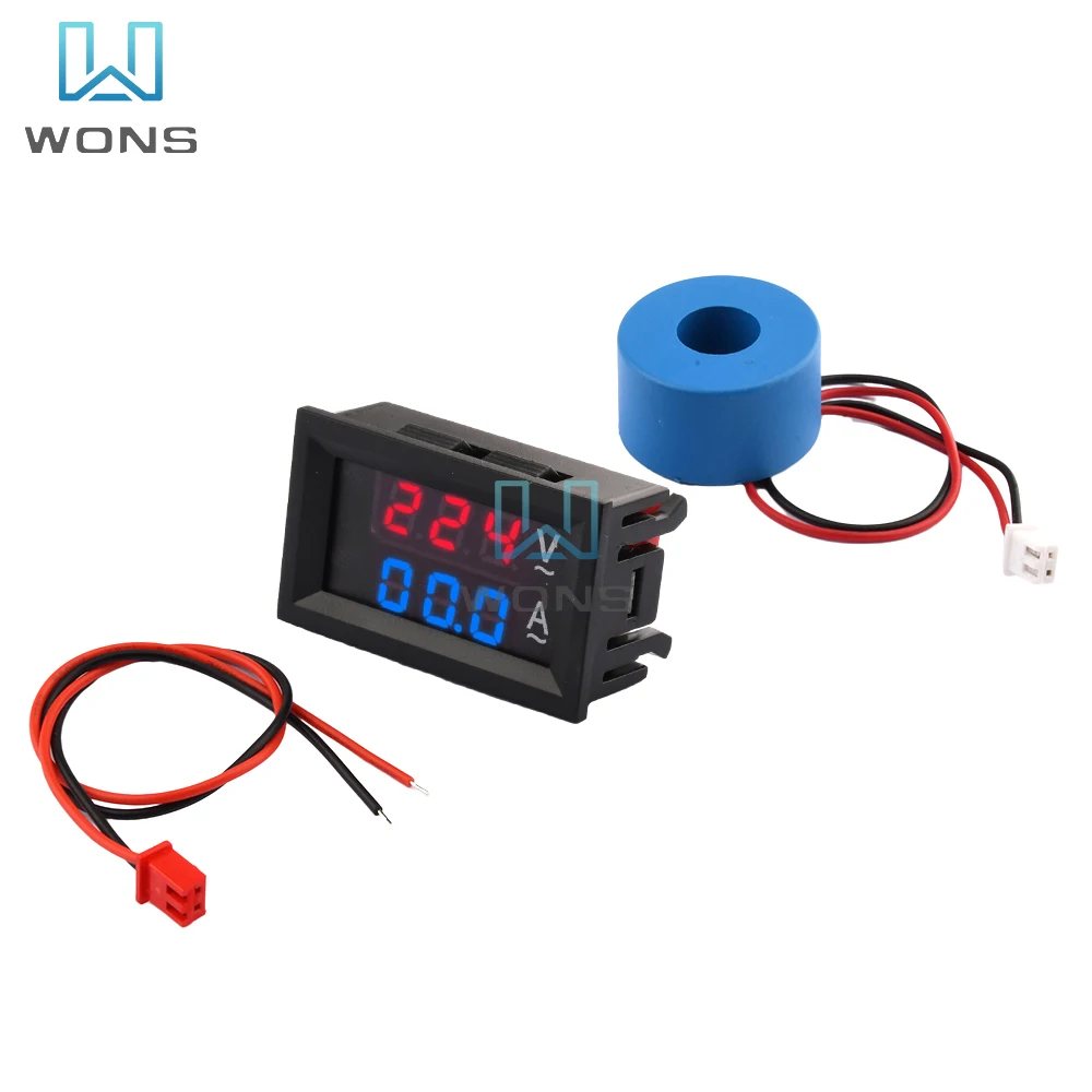 

0.56'' Digital LCD Voltmeter Ammeter AC 60-500V 10A 50A 220V Voltage Current Meter Tester Detector Current Transformer