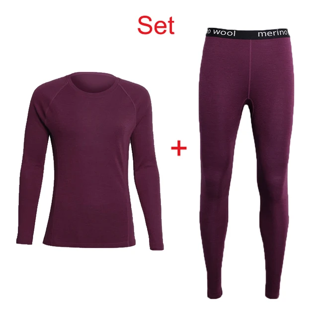 100 Merino Wool Base Layer Women Set 230G Midweight Merino Wool