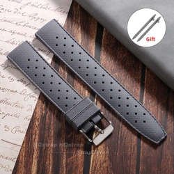 Breathable Premium Silicone Waterproof Watch Strap - Soft Wrist Band Accessories - 22mm (Grey)