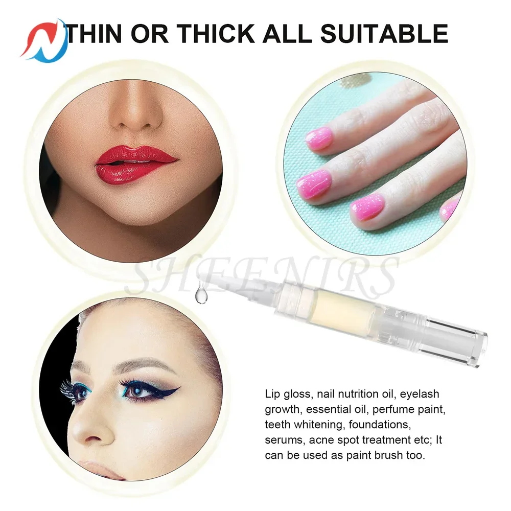 50/100pcs 3ml 5ml Empty Nail Oil Pen with Brush Tip Container Applicator for Homemade Nail Oil Lip Gloss Eyelash Growth Liquid