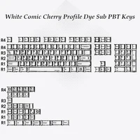 136 Keys Comic White English Korean German Layout Keycaps Dye Sub PBT Keycaps Cherry Profile for MX Switches Gaming Keybaord - Image 6