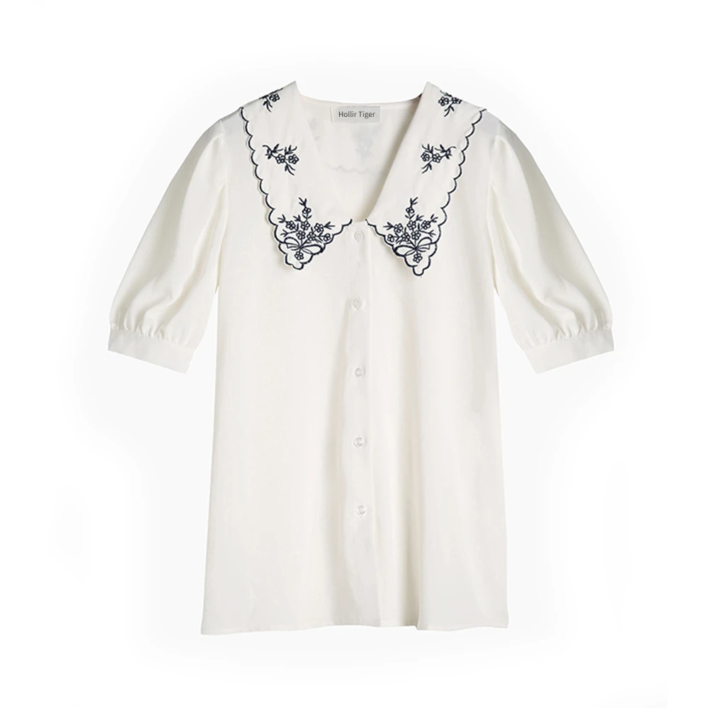 

Hollir Tiger Women Shirt Casual V-neck Short Sleeves Summer Blouse