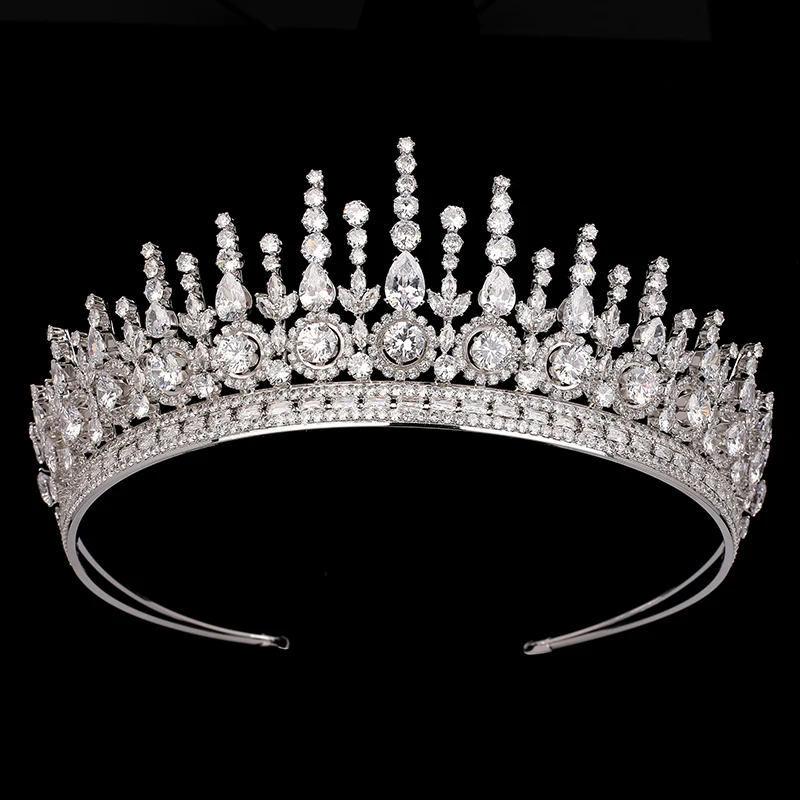 

Crown HADIYANA Zircons Cubic Zirconia Flower Tiara Crown Wedding Hair Accessories for Brides Headwear Costume Jewelry BC6489