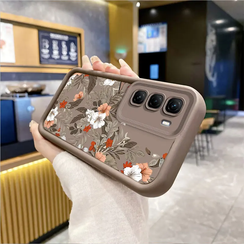Floral Print Silicone Phone Case with Camera Protection