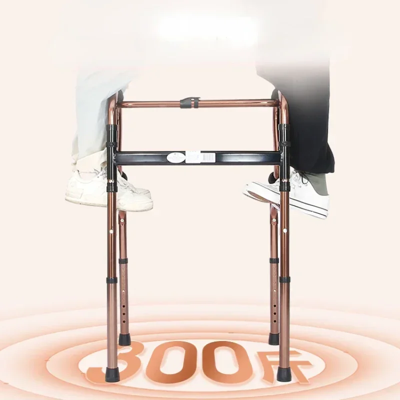 Compact Elderly Walker-Foldable Four-Legged Cane, Portable Rehabilitation Aid, Easy-to-Use Mobility Support for Seniors