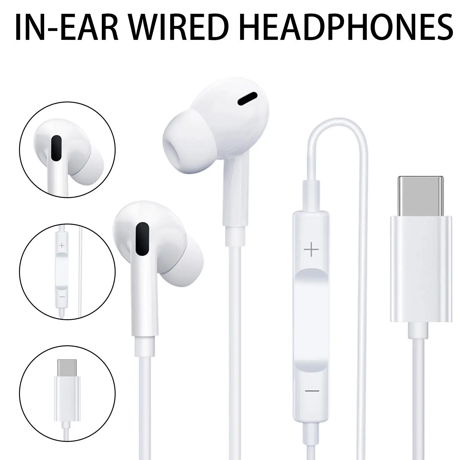 USB-C Wired In-ear Earphones with Mic