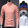 Running T-shirt Men's Slim Fit Basic Turtleneck High Collar Pullover Male Autumn Spring Thin Tops Basic Bottoming Plain T-shirt 1