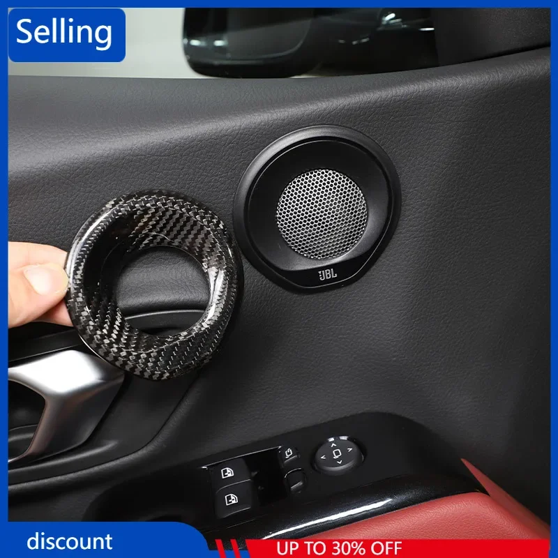 

For Toyota GR Supra MK5 A90 2019-2022 Real Carbon Fiber Door Audio Speaker Decoration Ring Door speaker stickers Car Accessories