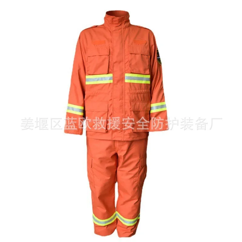 6Pcs Cotton Forest Fire Fighting Clothing Wildfire Suppression Clothing Flame Retardant Bunker Gear Suit Fire Fighting