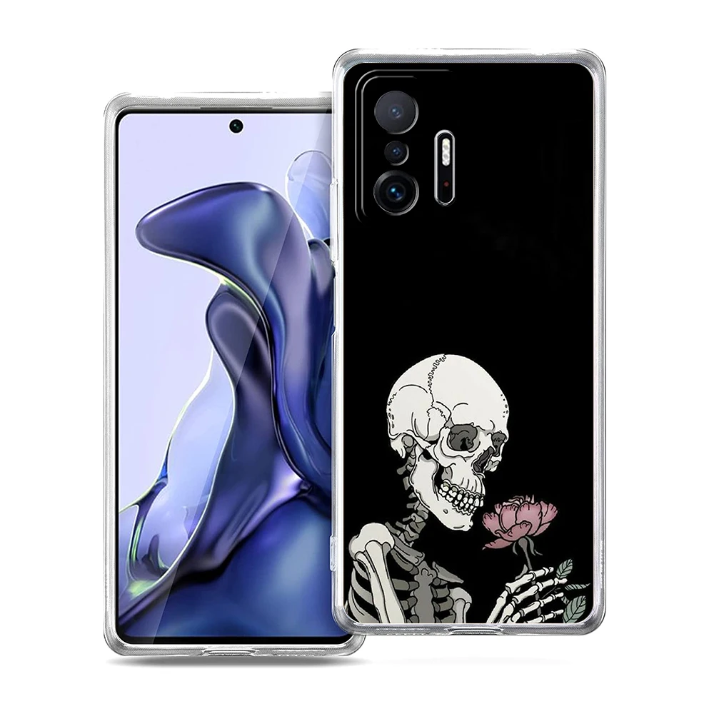 Red Love Skeleton Diagram Transparent Phone Case