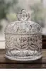 Storage Tank Vintage Relief Imitation Crystal Glass Coffee Sugar Jar Household Makeup Cotton Jewelry Box with Lid Storage Tank 6