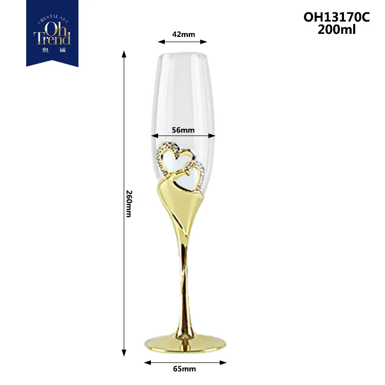 Crystal champagne glasses, wedding goblets, red wine glasses, European household sparkling sweet wine golden glasses