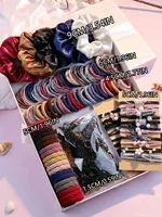 1085PCS Dark Hair Accessories for Woman Set Seamless Ponytail Holders Variety Hair Scrunchies HairBands Scrunchy Hair Ties 1