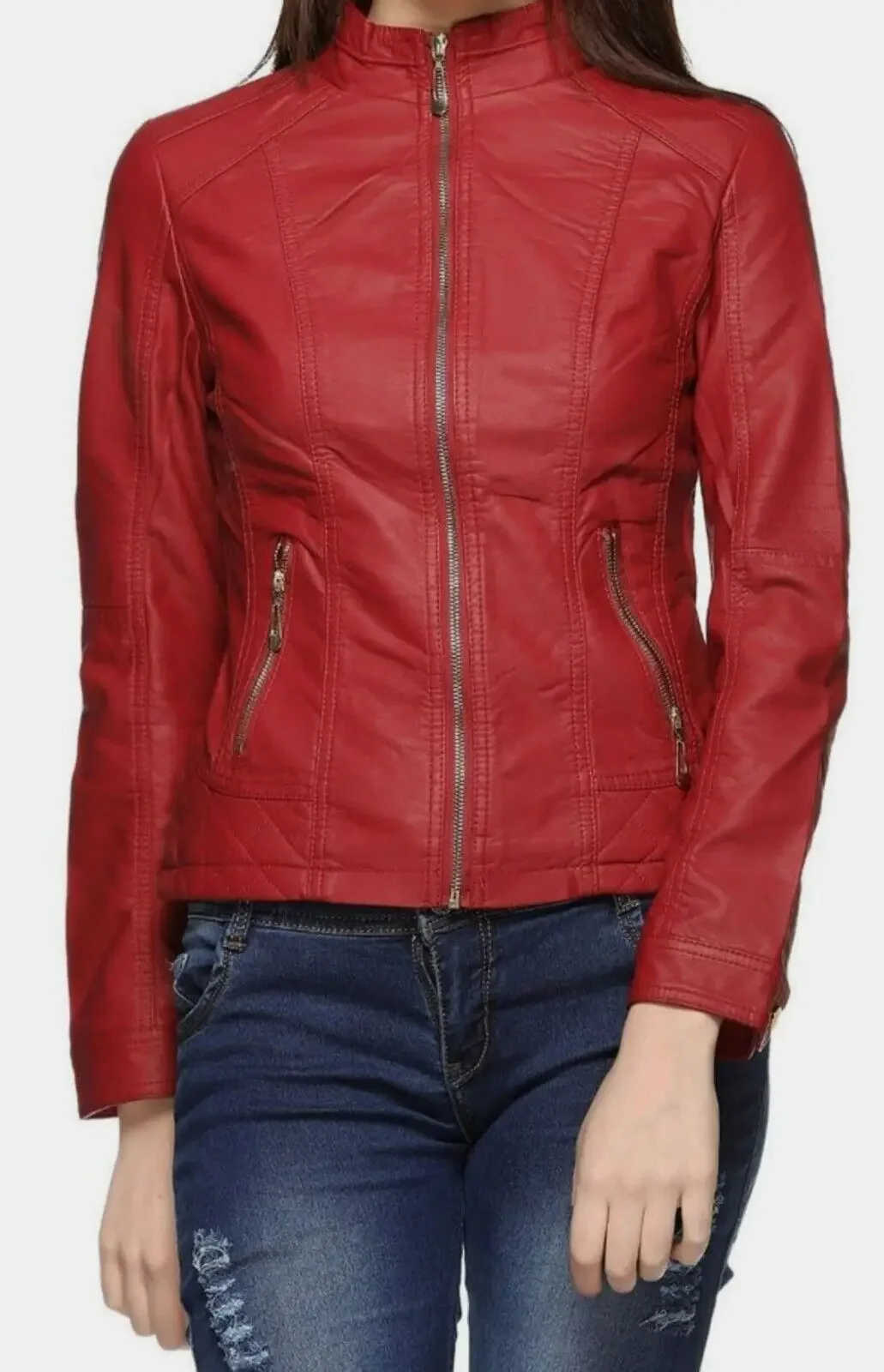 

Red Jacket Ladies Real Lambskin Woman Jacket Party Wear Jacket