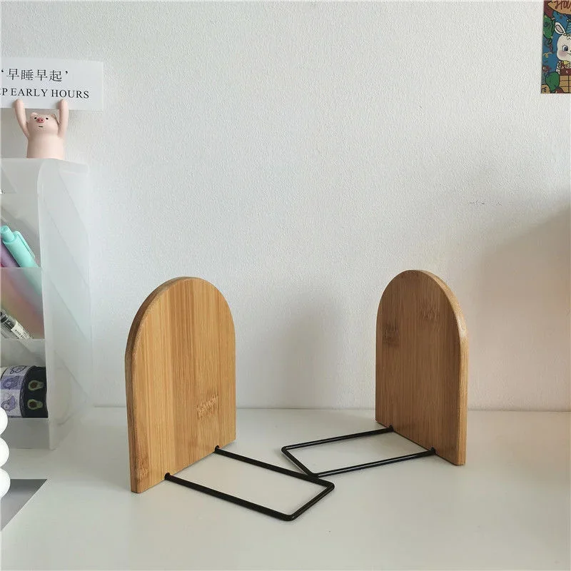 자연 대나무 데스크탑 정리함 북엔드 스탠드 거치대 선반 책꽂이, 사무실 액세서리, 핫 세일