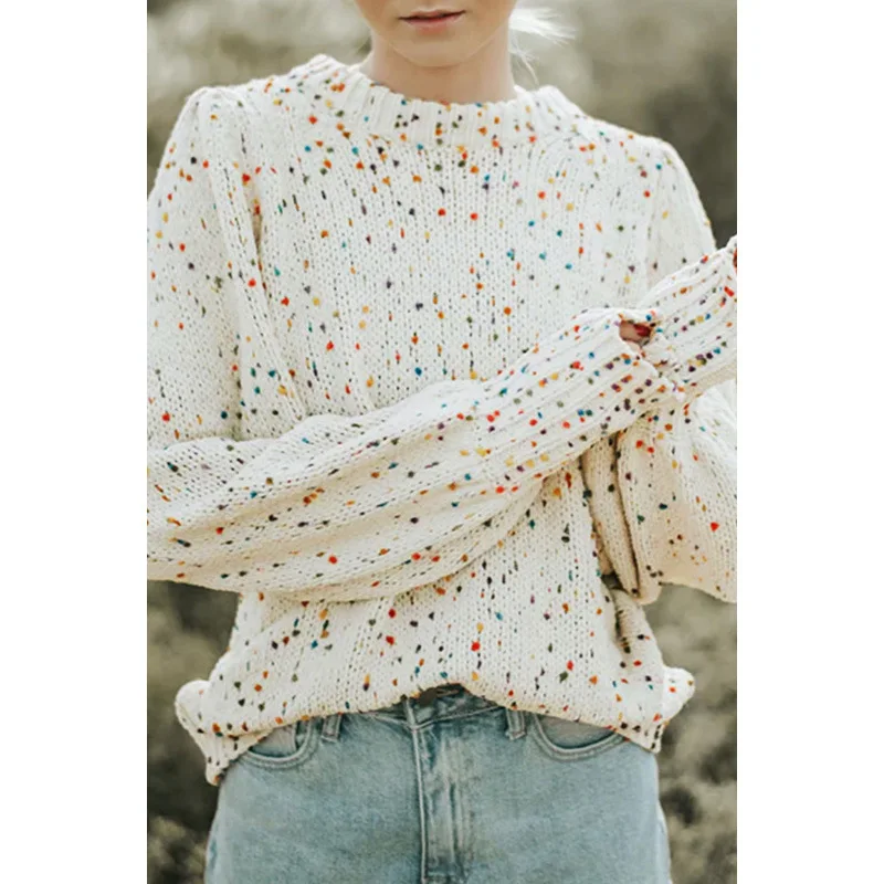 

New round neck long sleeved top with a pullover for women