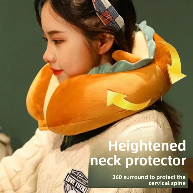 Portable U Shaped Neck Pillow for Car Travel and Cervical Spine Support