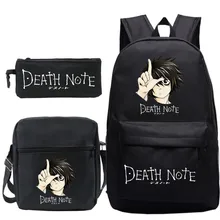 

2022 Janpanese Anime Death Not School Bag Men Women Unisex Death Not Backpack Students Kids Death Not anime Schoolbag 3pcs/set