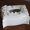 Hand Pinch Roses Ceramic Tissue Box Handmade Flower Paper Box Napkin Boxes Decoration Craft Paper Storage Boxes Tissue Organizer 3