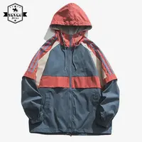 Harajuku Causal Jacket Men Hip Hop Colorblock Patchwork Hoodie Loosed Style Unisex Zipper Coats Winter Streetwear Ropa Hombre 1