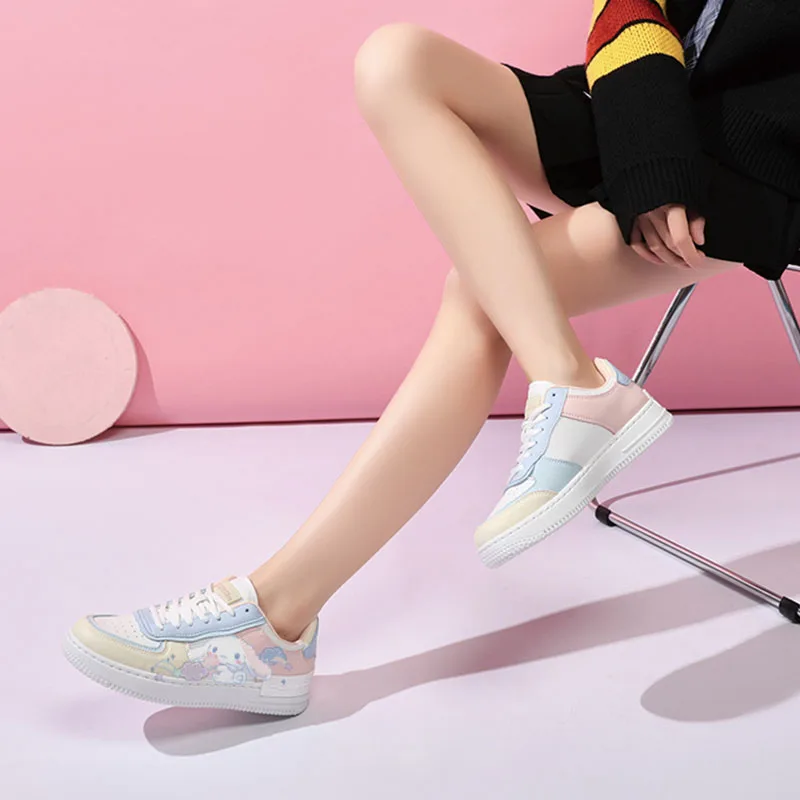 

Kawaii Sanrioed Anime New Sneakers My Melody Cinnamoroll Hellokittyed Girls Spring and Autumn Sneakers Cartoon Wild Shoes