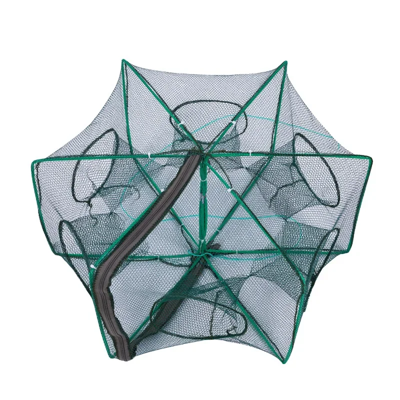Fishing Traps 6 Holes Mesh For Fishing Net/Tackle/Cage Folding Crayfish Catcher Casting/Fish Network Crab/Crayfish/Shrimp/Smelt/Eels Traps
