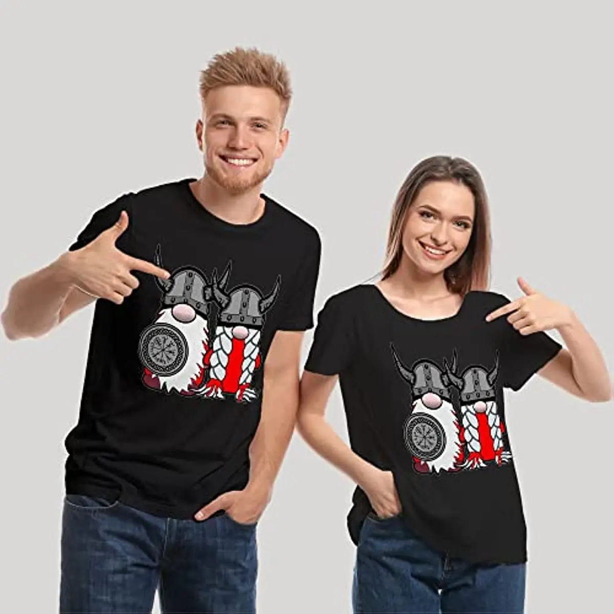 

Cute Nordic Gnomes Vi king Ugly Christmas Adult T-Shirt 100% Cotton O-Neck Summer Short Sleeve Casual Mens T-shirt Size S-3XL